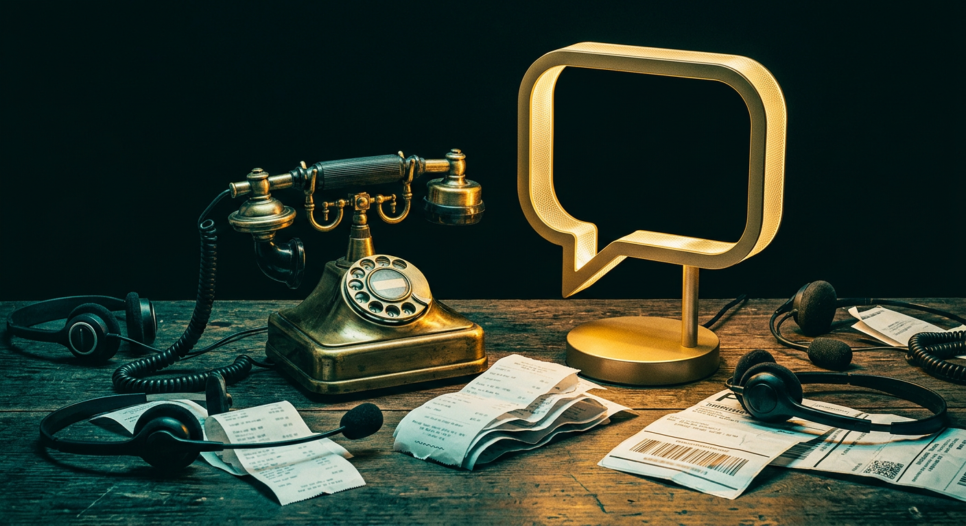 Customer support chat interface with golden AI routing paths directing tickets to automated responses and human agents